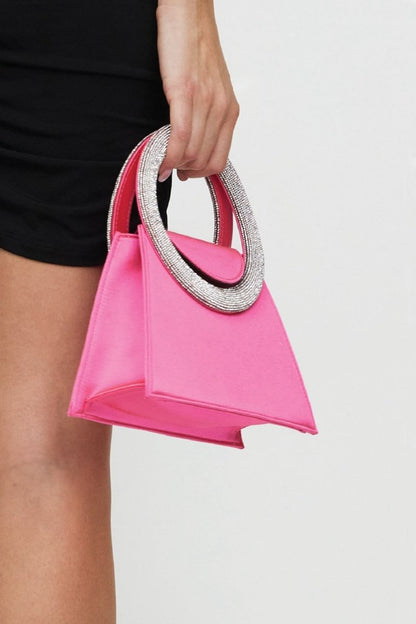 Bolso de satén con lazo Gladys Diamante