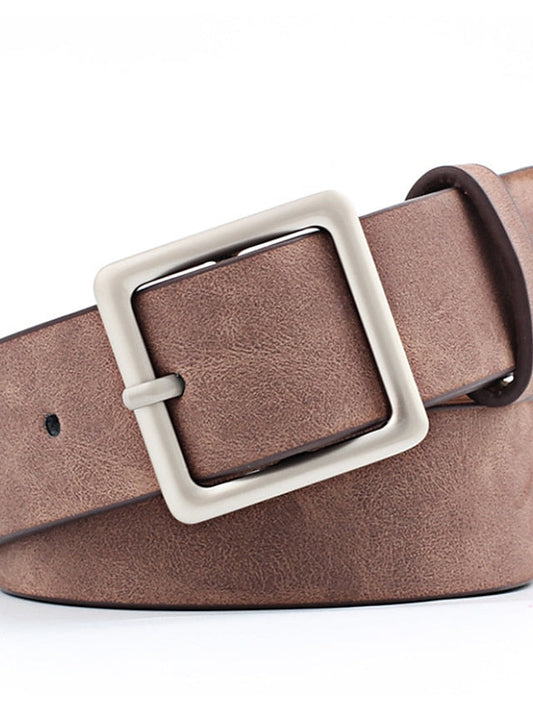 Belt PU Black Brown Beige Coffee Waist Belt Daily Work Pure Color / Vintage / Spring / Summer / Fall / Winter for Women