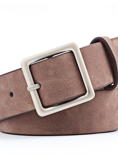 Unisex PU Buckle Belt PU Leather Prong Buckle Plain Casual Classic Party Daily White Black Pink Red for Women