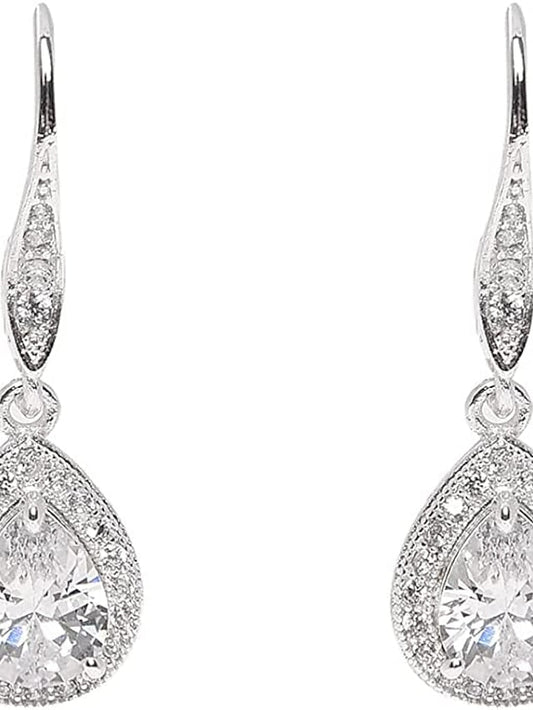 1 Pair Crystal Earrings For Wedding Birdal Bridesmaids Chandelier Dangle Drop Earrings for Women