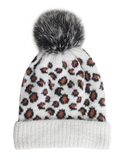 Hat Beanie / Slouchy Black Pink Light Gray Outdoor Home Daily Knit Leopard Portable Windproof Comfort for Women
