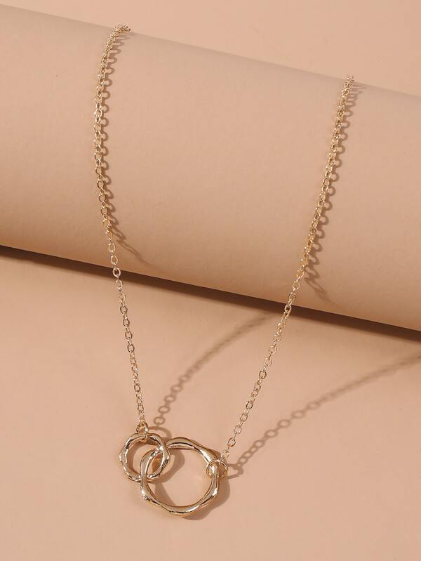 Gold Circle Decor Necklace for Women