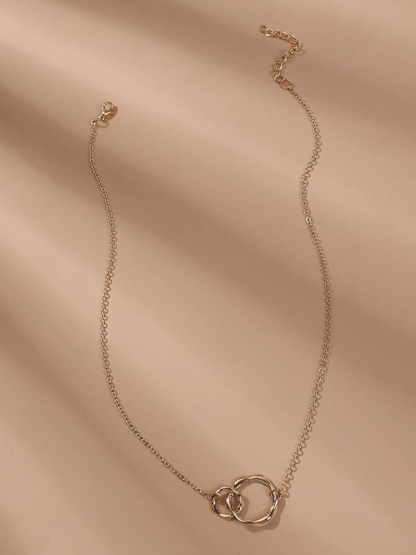 Gold Circle Decor Necklace for Women