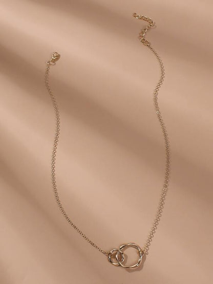 Gold Circle Decor Necklace for Women