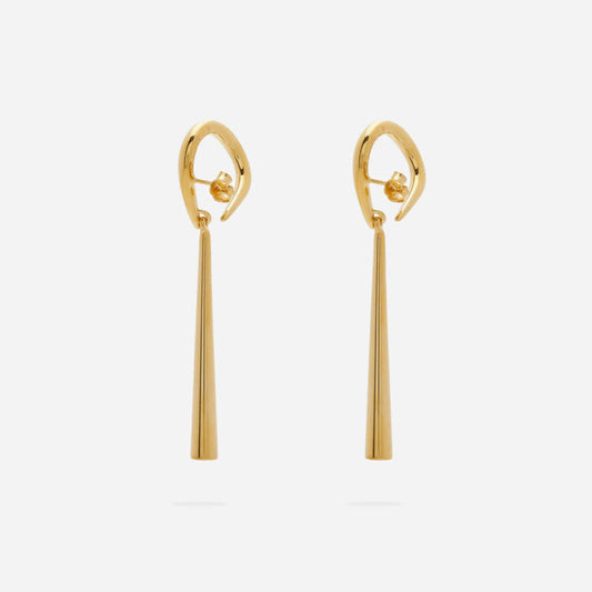 Gold-Plated Alpha Pendant Earrings