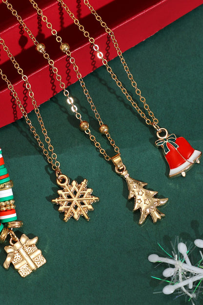 Golden Festive Pendant Necklace Set with Beaded Detail