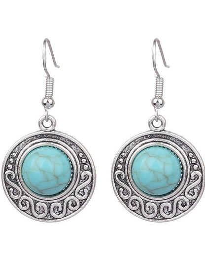 1 Pair Hanging Earrings For Daily Alloy Classic Totem Series for Women