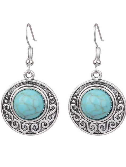 1 Pair Hanging Earrings For Daily Alloy Classic Totem Series for Women