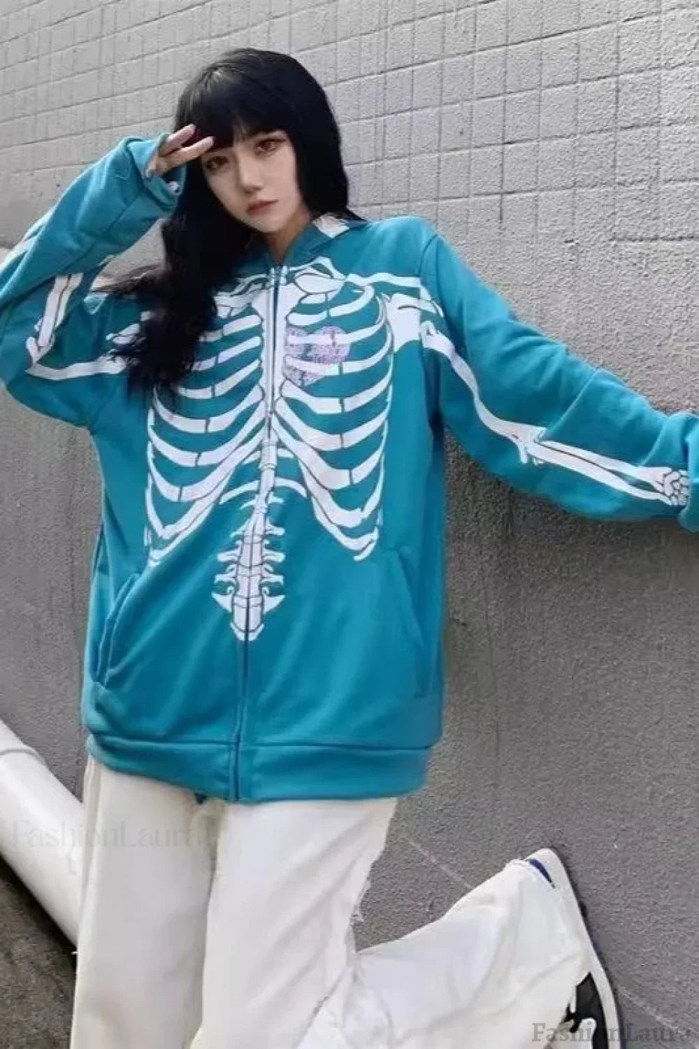 Gothic Skeleton Zipper Hoodie