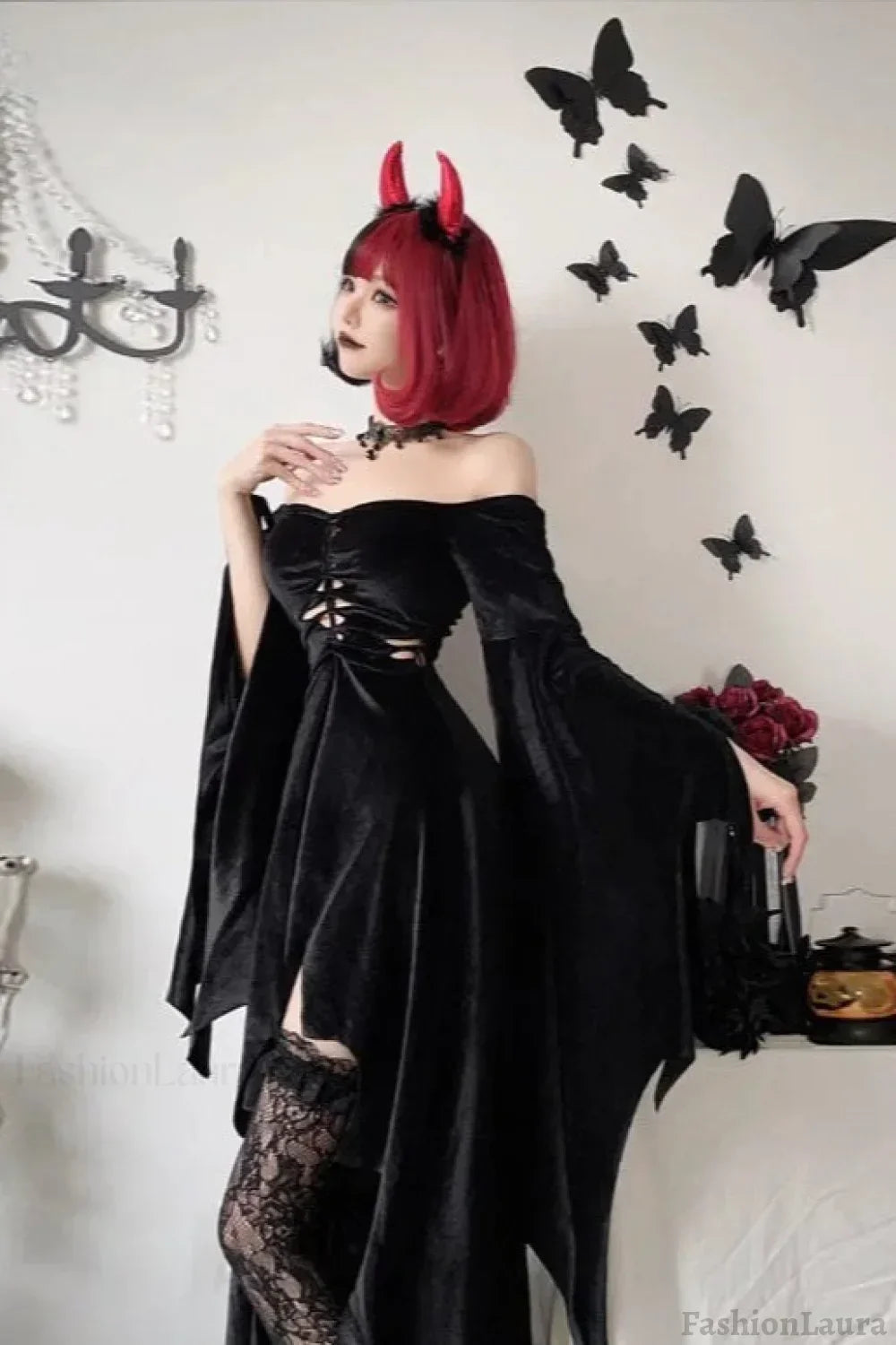 Gothic Vampire Bride Halloween Cosplay Dress