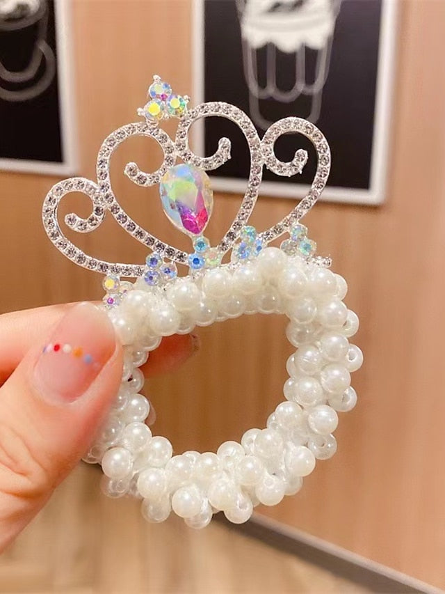 1pc Kid's Girls' Hair Ties Hair Tie For Street Daily Birthday Festival Head Handmade Imitation Pearl 1 2 3 for Women