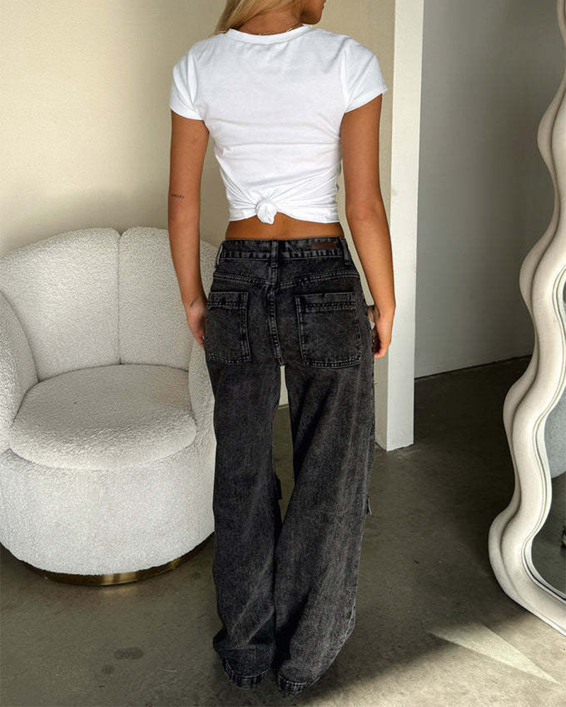 Vintage Straight Cargo Jeans