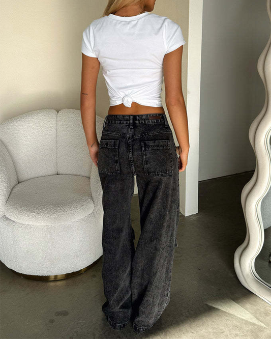 Vintage Straight Cargo Jeans