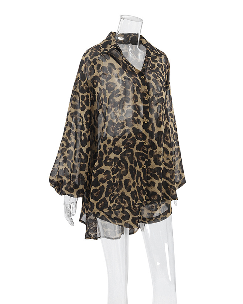 Printed Long-Sleeved Shorts Set For Loungewear