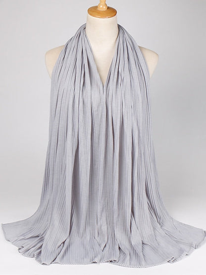 Multiple Colors Plain Solid Wrinkle Maxi Jersey Hijab Shawl Wrap Elastic Foulards Sjaal Arab Snood Islamic Muslim Headband 180*80Cm for Women