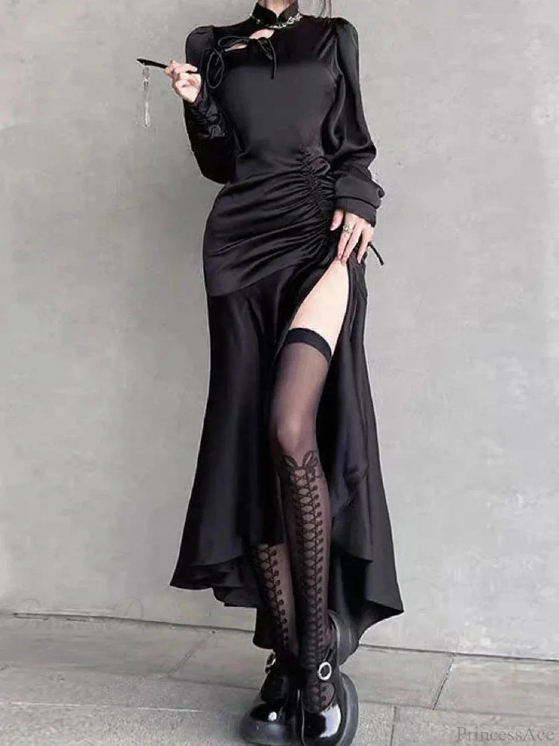 Graceful Bandage Extended Sleeve Midi Dress