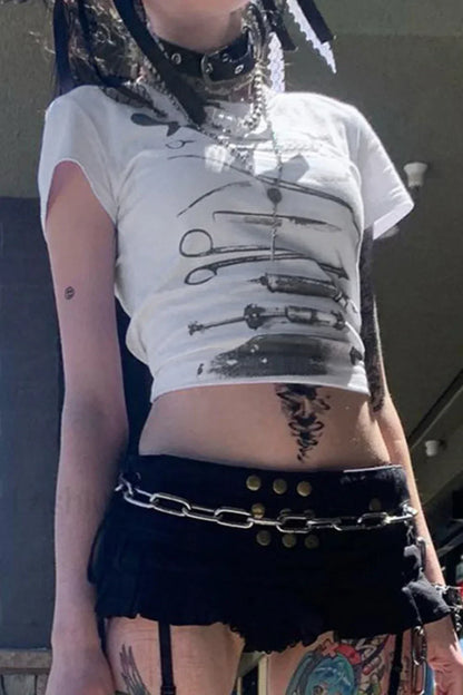 Graphic Cropped Vintage T-Shirt