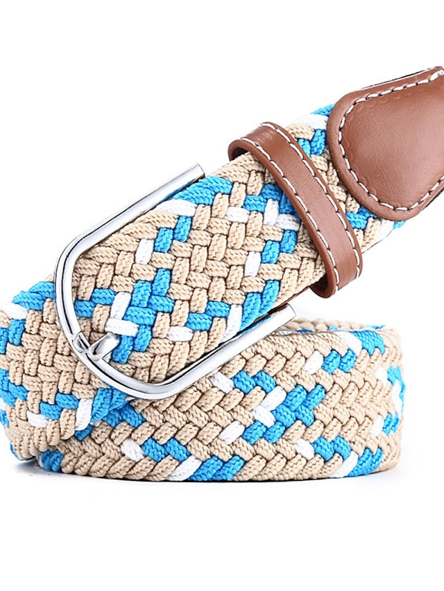 Belt Canvas leather Black And White Blue and White Blue white red Black rice coffee Black Waist Belt Street Casual Color Block / Spring / Summer / Winter for Women