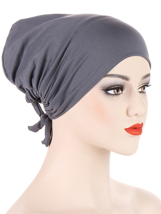 Soft Double Layer Satin Jersey Inner Hijab Cap Muslim Underscarf Bonnet Female Headband Caps Islam Ramadan Bandage Hat for Women