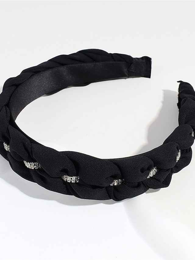 1PC Headbands Reinstone Headband For Daily Holiday Fabric Black for Women