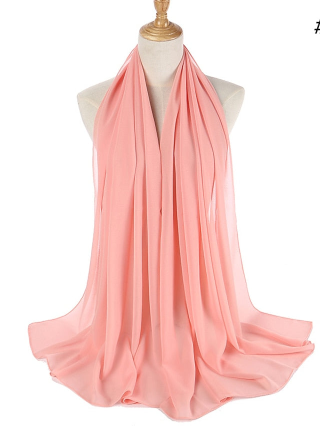 Muslim Hijab Turban Home Party / Evening Daily Solid / Plain Color Polyester Lace Casual Casual / Daily 1 pcs for Women