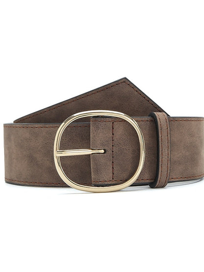 Unisex PU Buckle Belt PU Leather Prong Buckle O-ring Classic Casual Party Work Black White Pink Red for Women
