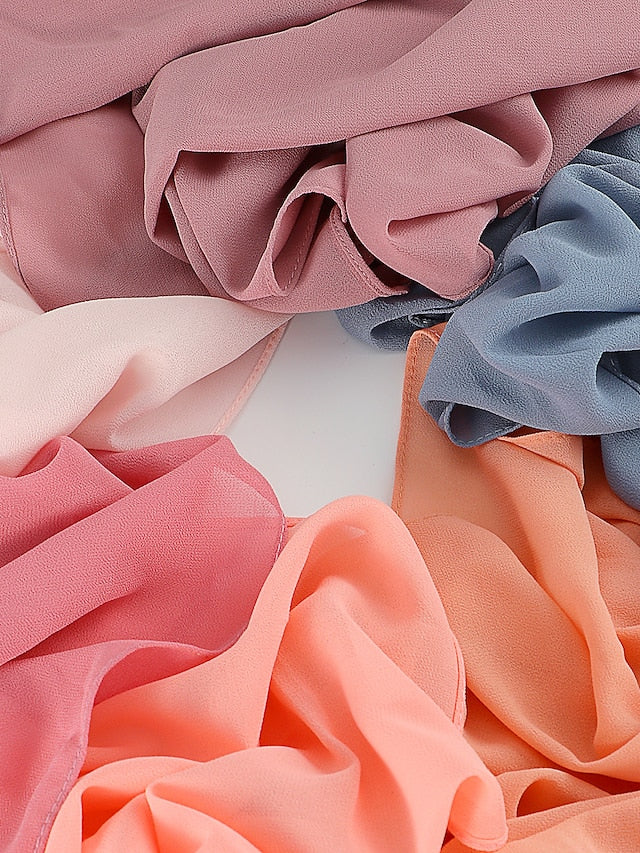 180*75cm Muslim Fashion Chiffon Hijab Scarf Women Scarves Long Shawl Islamic Hijabs Simple Head Scarf Solid Wrap Turban for Women