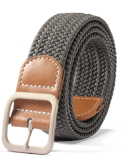 Men's Web Belt Canvas Buckle Free Plain Classic Casual Work Daily Black / White Black Blue Green for Women