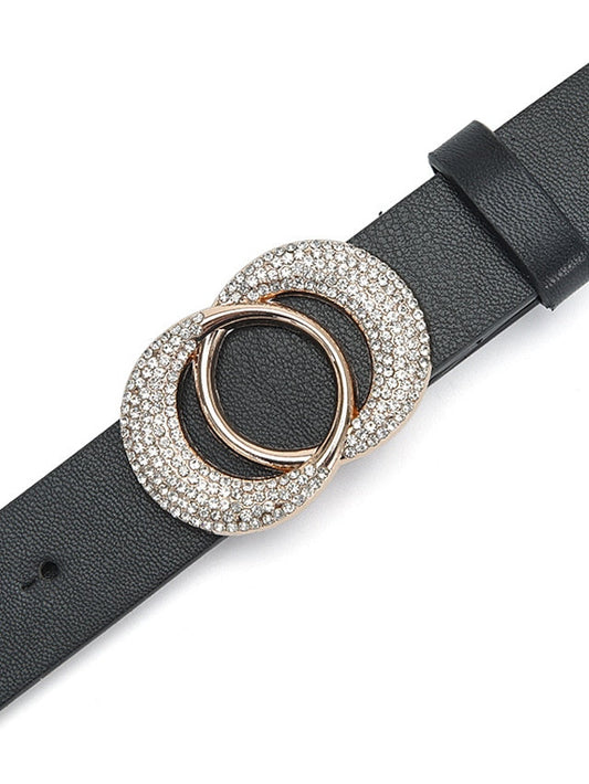Unisex PU Buckle Belt PU Leather Prong Buckle O-ring Classic Casual Party Work Black White Brown Beige for Women