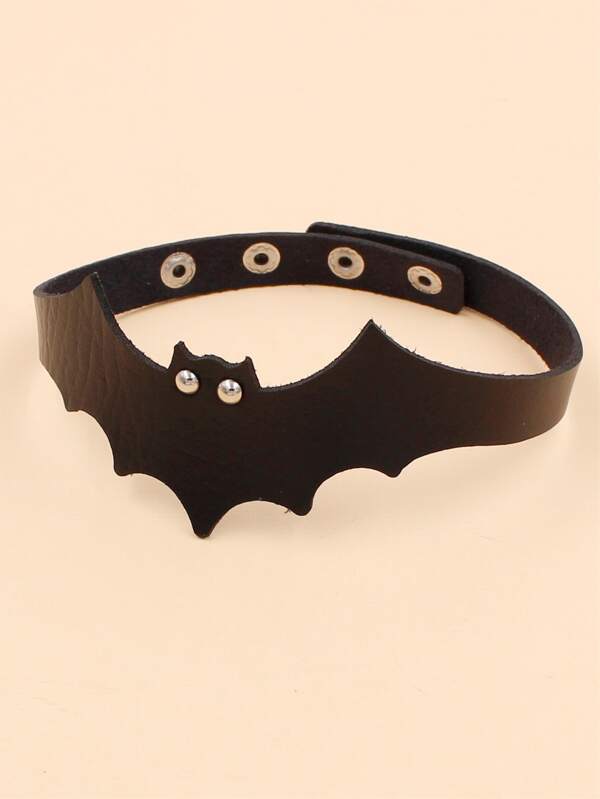 Halloween Bat Decor PU Choker for Women