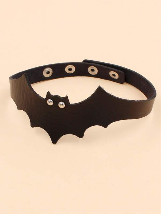 Halloween Bat Decor PU Choker for Women