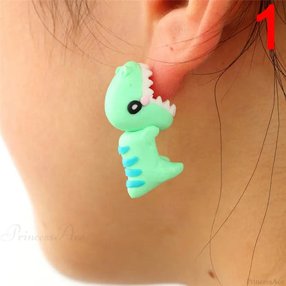 Halloween Dark Spider Amulet Stud Earring