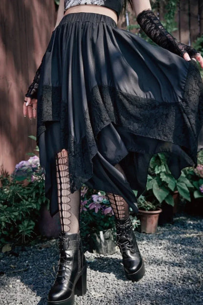 Halloween Gothic Punk Lace Skirt