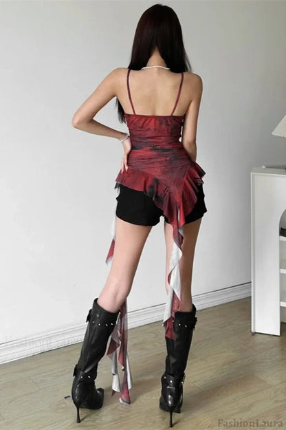 Halloween Gradient Ruffled Dress