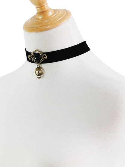 Halloween Skull Charm Choker for Women
