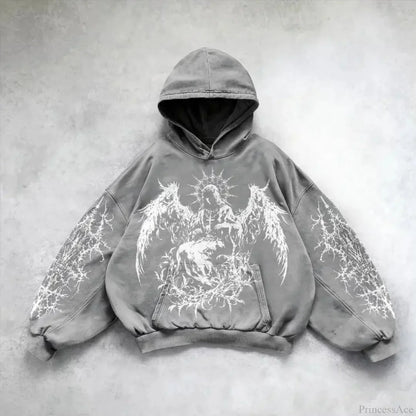 Harajuku Mysterious Printed Hoodie