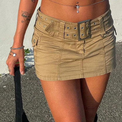 Harajuku Sash Denim Mini Skirt