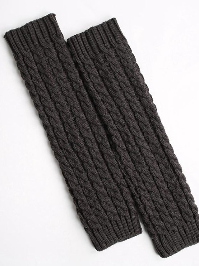 Leg Warmers Boot Cuffs Home Work Daily Solid Color Polyester Spandex Basic Casual Classic Warm Casual 1 Pair for Women