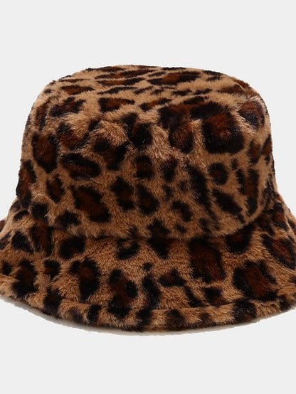 New Winter Bucket Hats Fluffy Fur Men Women Panama Hat Fashion Warm Fisherman Cap Multi Color Leopard Printed Hat for Women