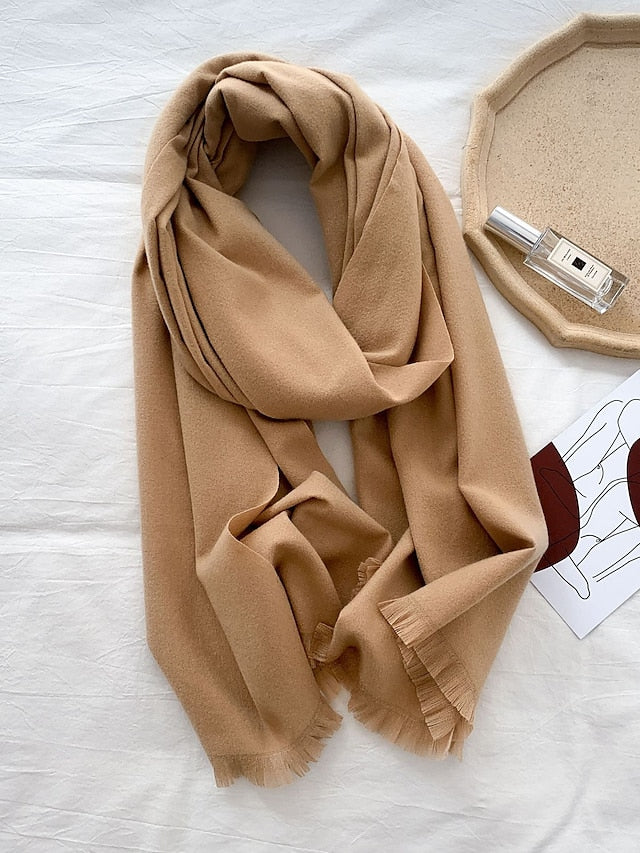 Shawls & Wraps Party Black Scarf Pure Color / Basic / Red / Fall / Winter / Imitation Cashmere for Women