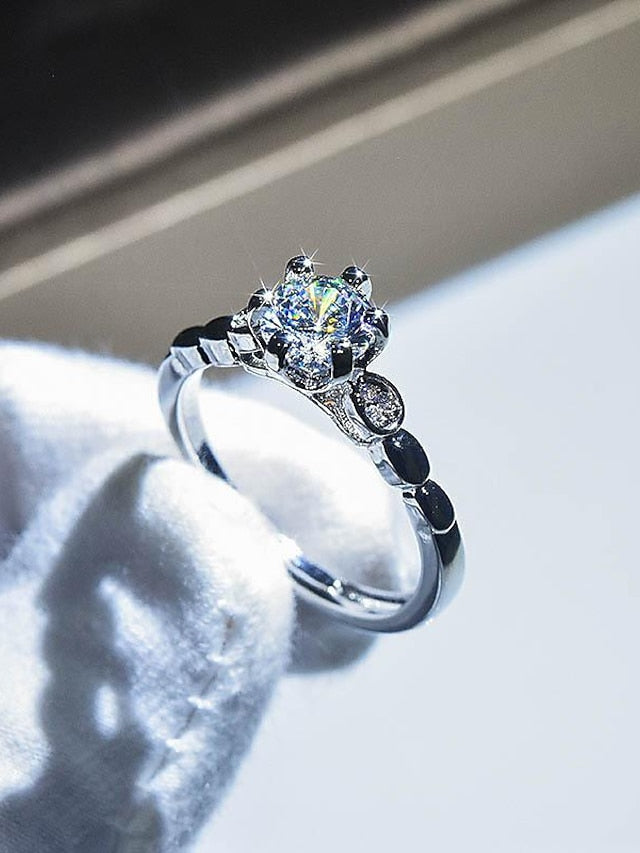 Wedding Ring For Anniversary Party Evening Gift Imitation Diamond Alloy Classic for Women