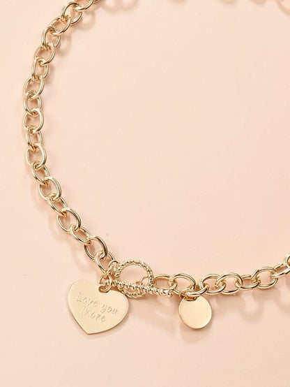 Heart Charm Chain Necklace for Women
