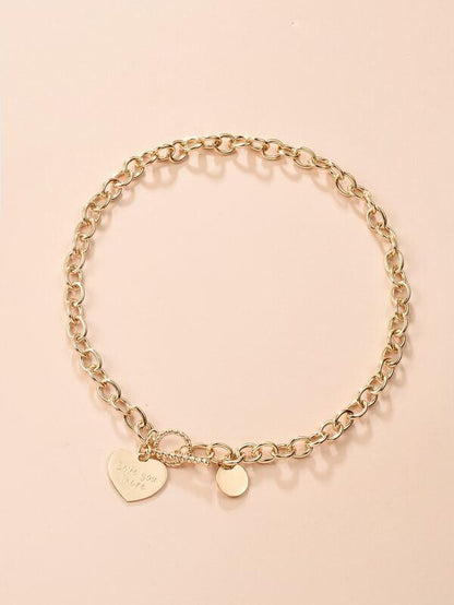 Heart Charm Chain Necklace for Women