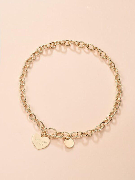 Heart Charm Chain Necklace for Women