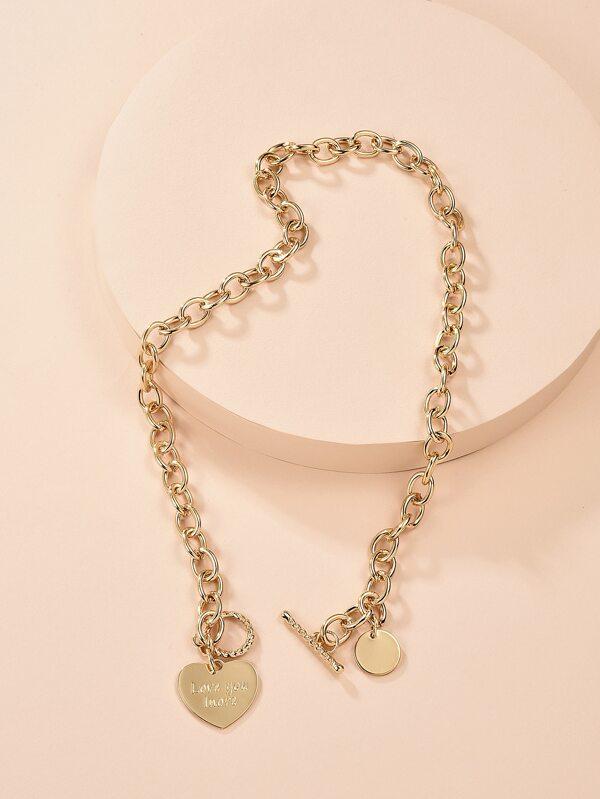 Heart Charm Chain Necklace for Women