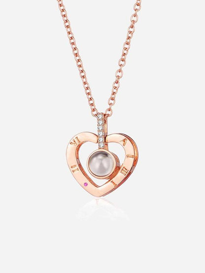Heart Pendant Projection Necklace for Women