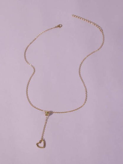 Heart Pendant Y-lariat Necklace for Women