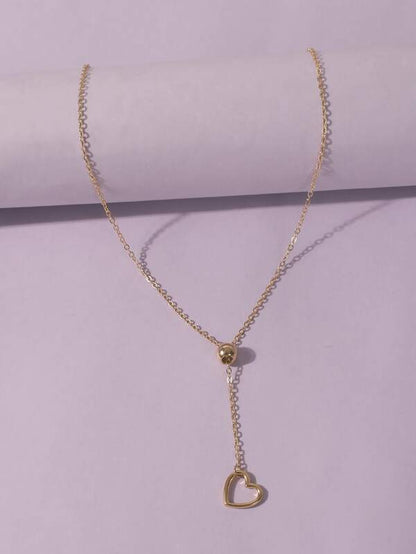 Heart Pendant Y-lariat Necklace for Women