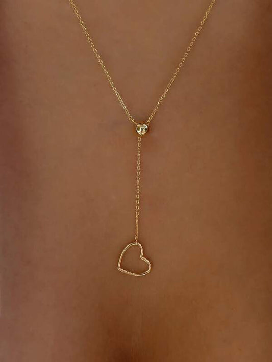 Heart Pendant Y-lariat Necklace for Women