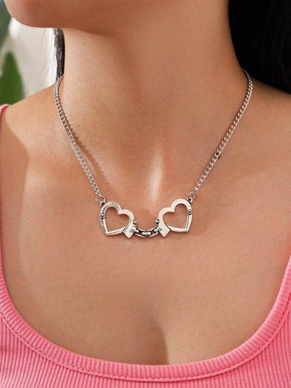 Heart Shaped Handcuffs Decor Necklace for Women